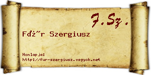 Für Szergiusz névjegykártya